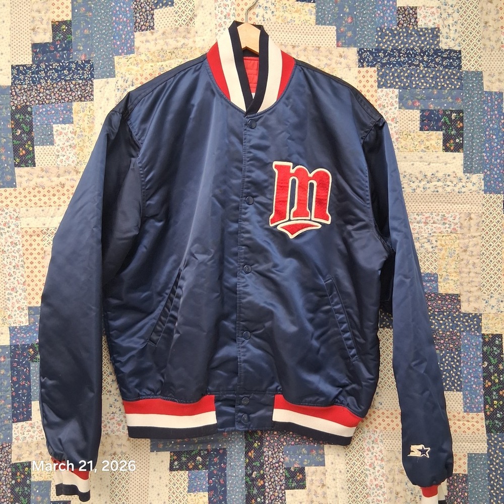 Vintage Minnesota Twins Starter Diamond Collection MLB Satin Snap Jacket Size XL